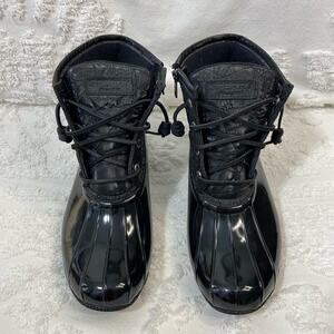SPERRY WATERPROOF DUCK BOOTS Black Women's Sz 8 Outdoors Hiking Fishing Camping